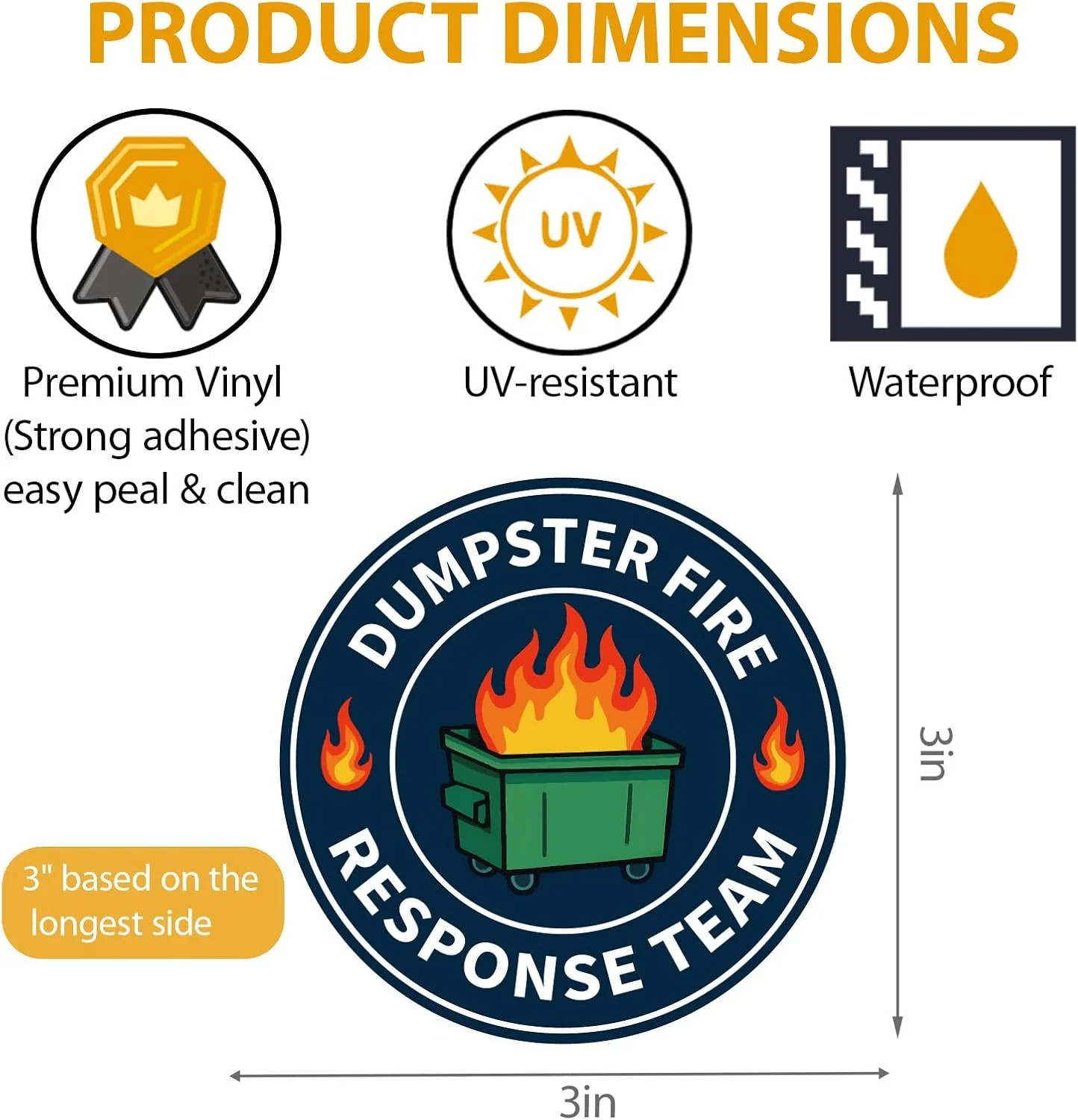 24 Pack Dumpster Fire Response Team Stickers Waterproof Durable Vinyl Decals for