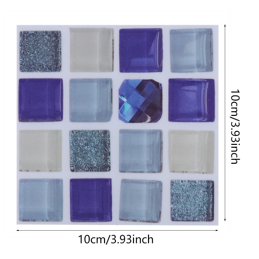 18pcs Mosaic Tile Transfer Stickers Bathroom Kitchen DIY Home(10cm*10cm)(MTS013)