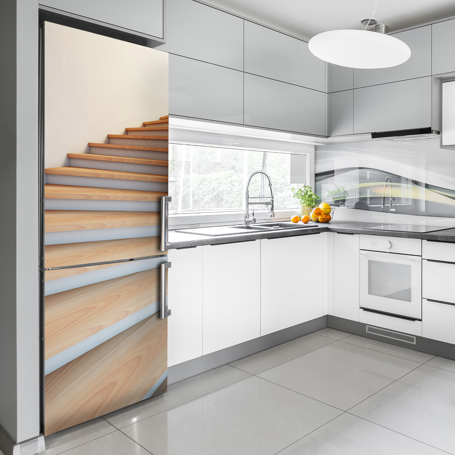 Self adhesive Refrigerator removable Magnet Architecture Stairs