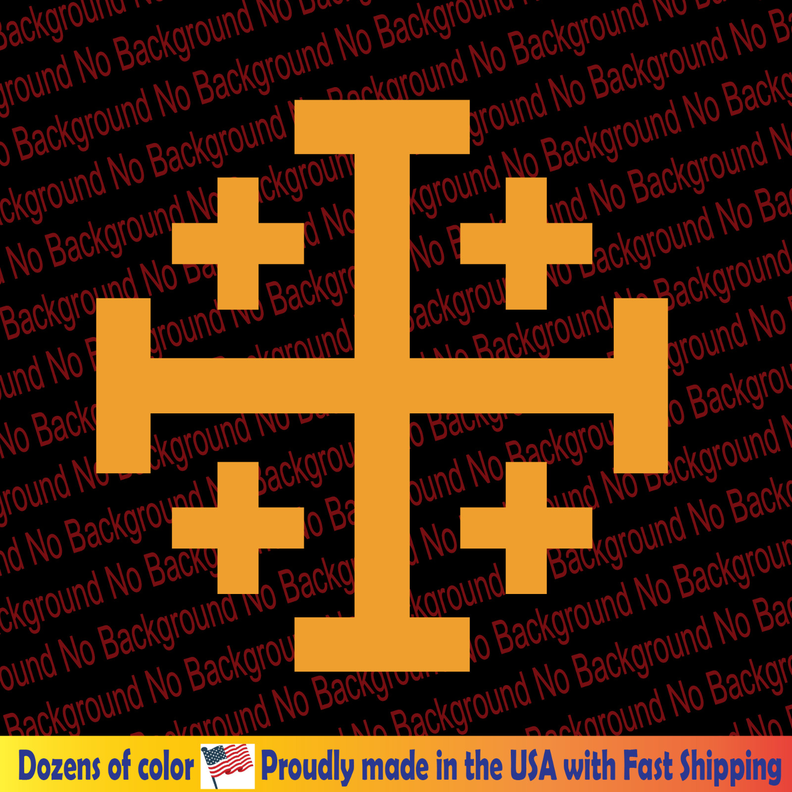 Jerusalem Five-fold Cross Vinyl Decal Die Cut Sticker Christian Religious FY174
