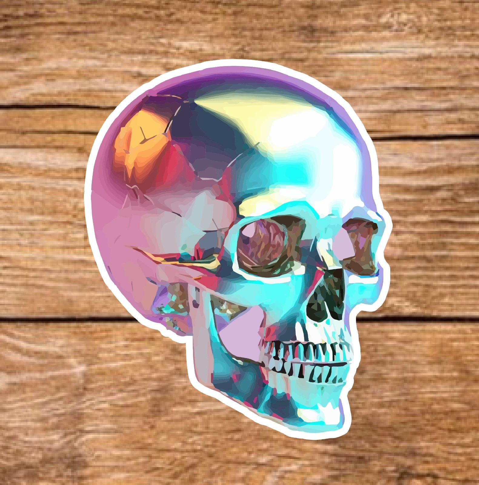 Skulls – 2 Pages (20 Sticker Set) 2in, Waterproof, Glossy Finish Vinyl.
