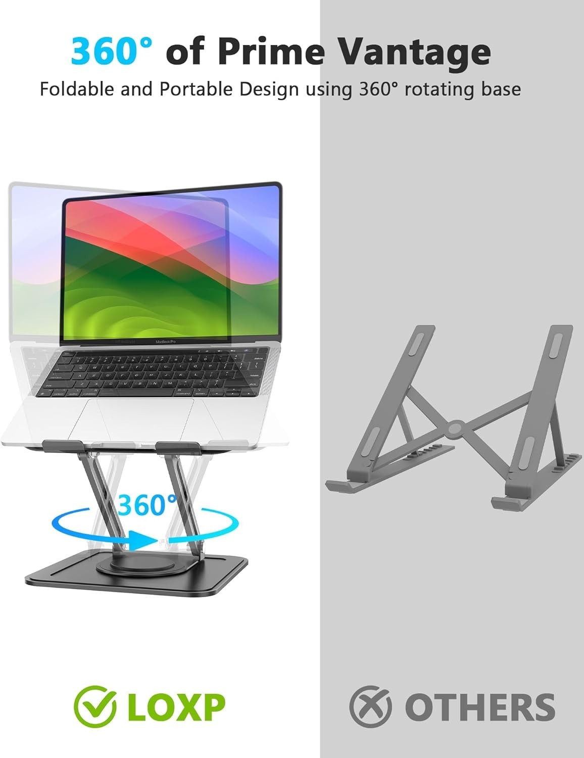 Silver Laptop Stand – Ergonomic & Portable for Laptops up to 16 inches