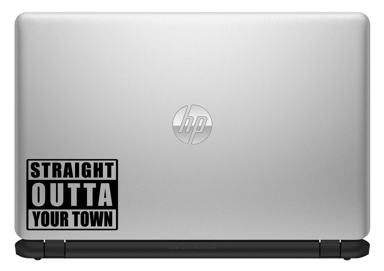 Straight Outta “Your Town” Custom Text Vinyl Sticker Decal for Car Window Laptop