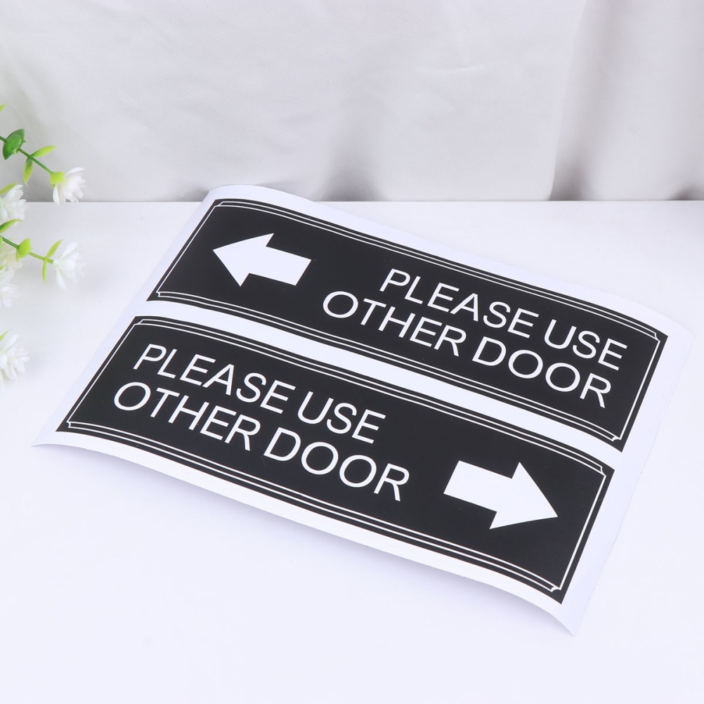 PVC Material 6Pcs Door Decor Please Use Other Door Sign Stickers for Indoor Use