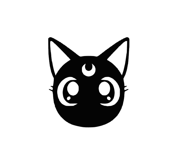 Sailor Moon Luna Cat Vinyl Decal Sticker -Multiple Colors & Sizes- FREE SHIPPING
