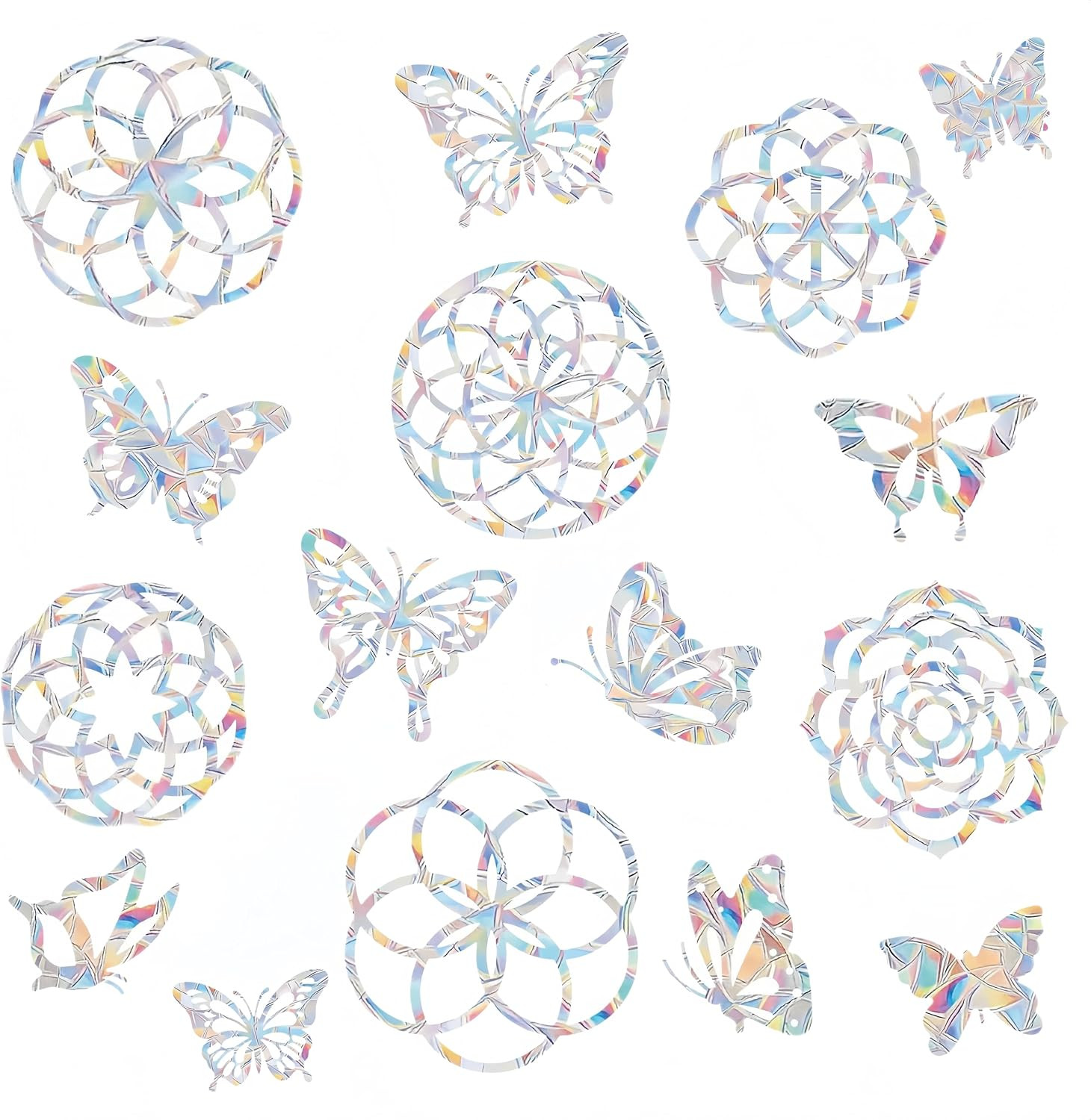 27PCS Mandala Rainbow Window Stickers, Window Decals for Bird Strikes | Rainbow