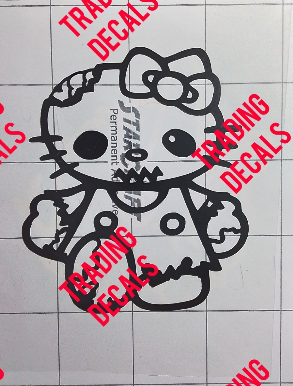 Hello Kitty Zombie Vinyl Sticker Decal, multiple colors available!