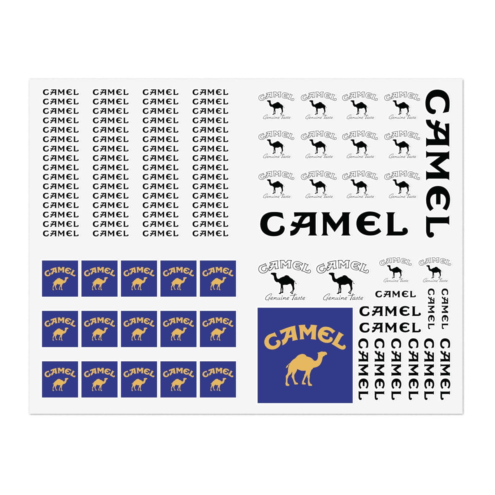 Camel Cigarette Logo Sticker Decal Sheet Variety Sizes
