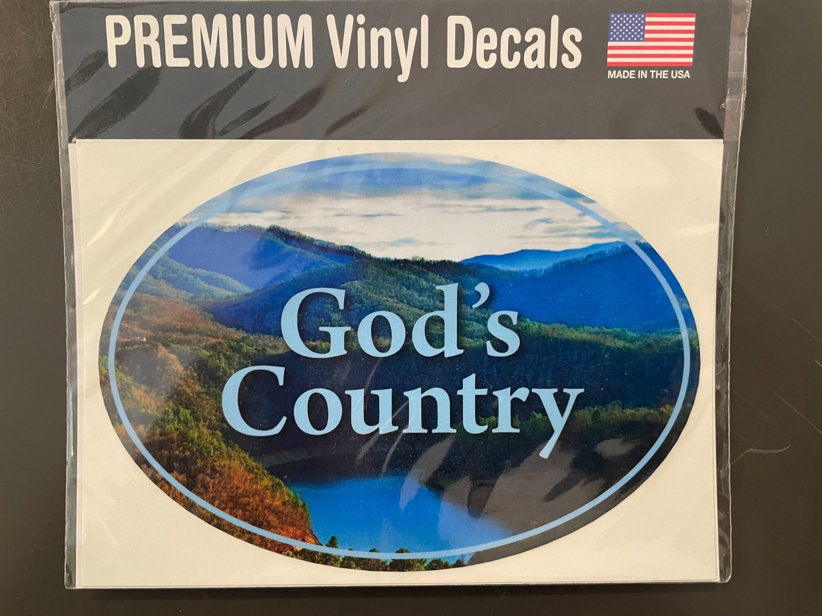 Decal/Sticker – God’s Country – Blue Ridge Mountains – Oval