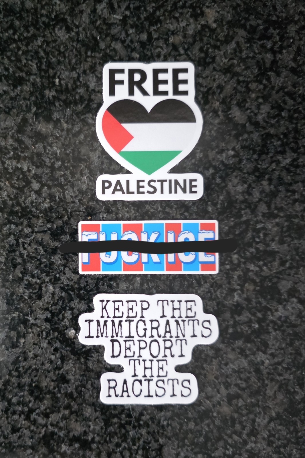 Free Palestine FK I.C.E. ICE Deport Racists Keep Immigrants Die Cut Sticker