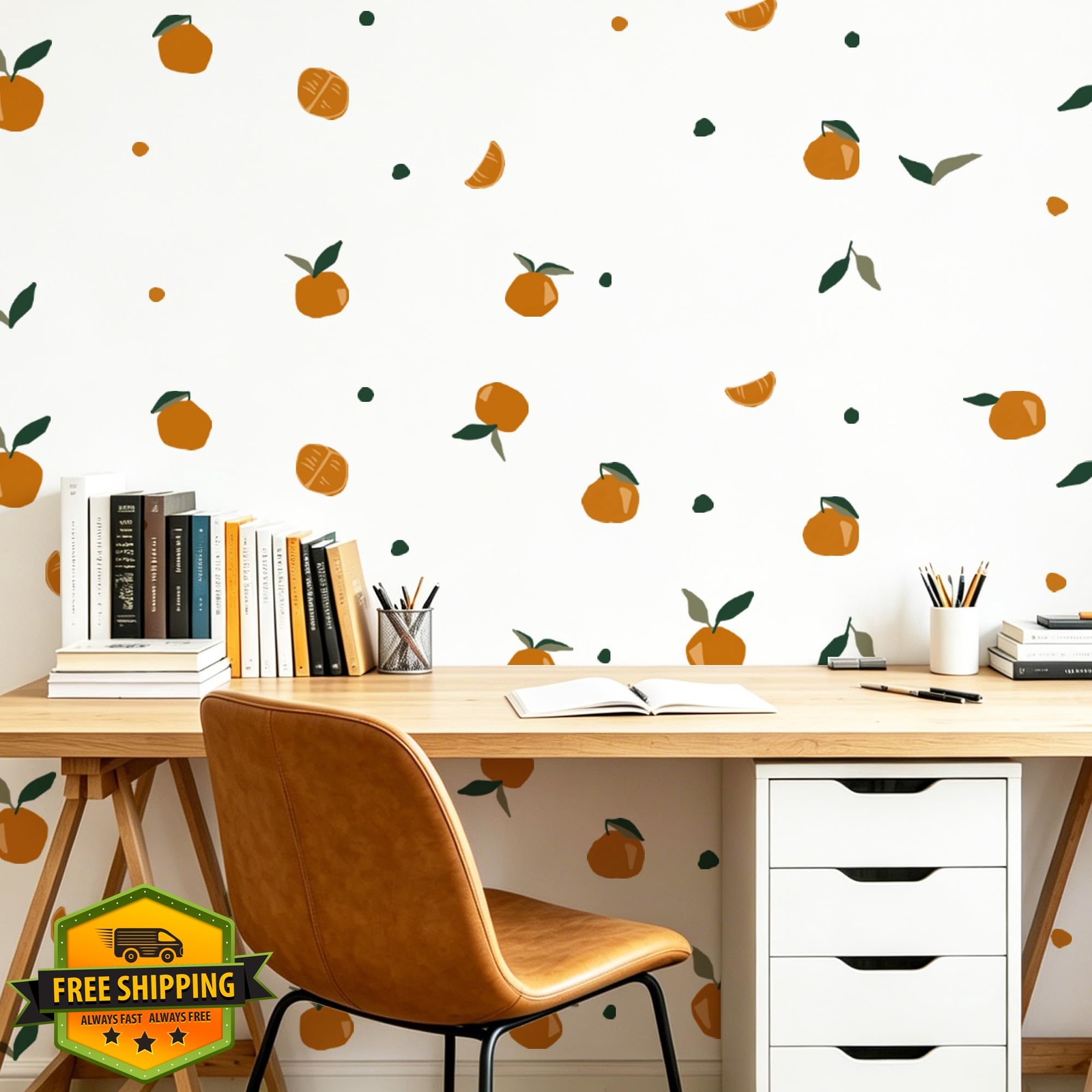 Frzflv Watercolor Citrus Fruit Wall Decals Kitchen Decor