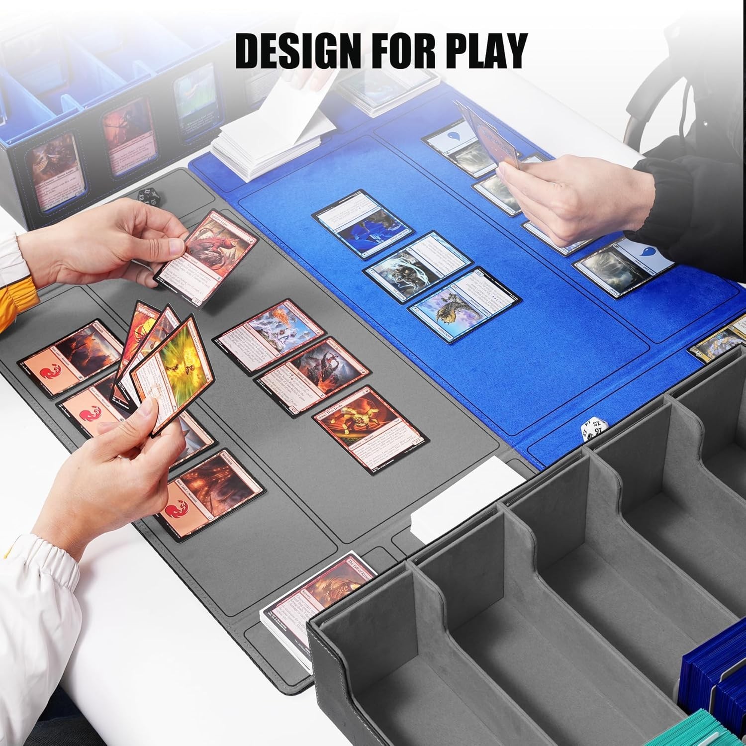 Trading Card Storage Box 5-Row Deck Case with Removable Lid 3900+ Card Organizer
