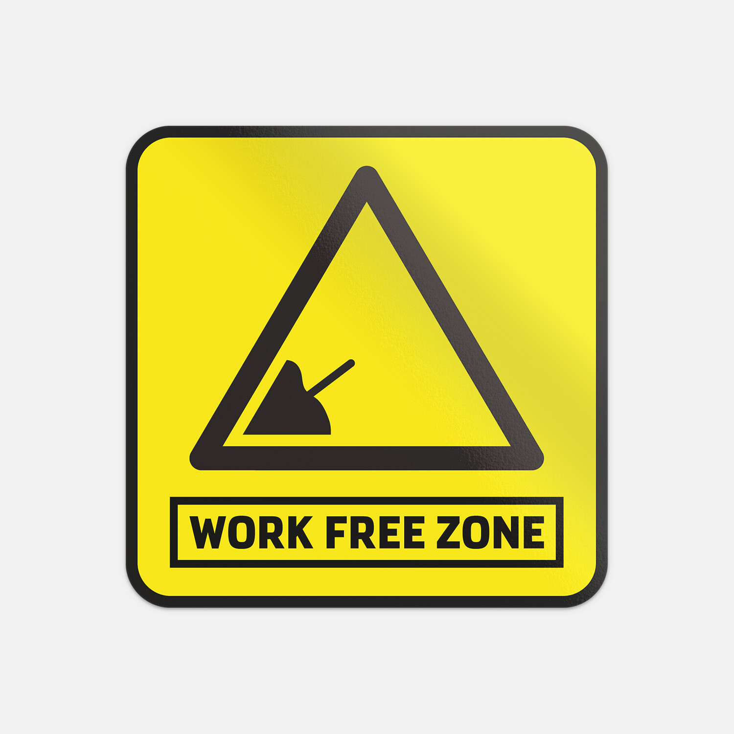 Funny Warning Sign Work Free Zone Vinyl Sticker Decal
