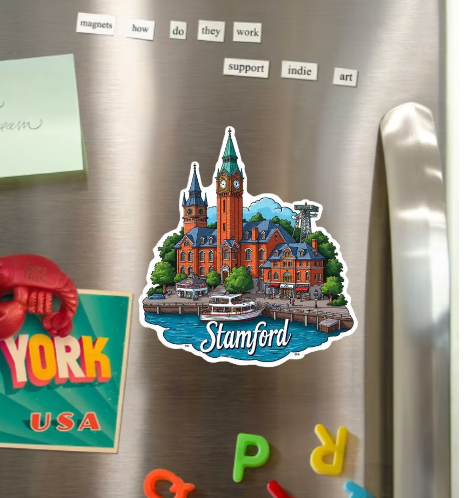 Stamford Connecticut Fridge Magnet or Laptop Sticker