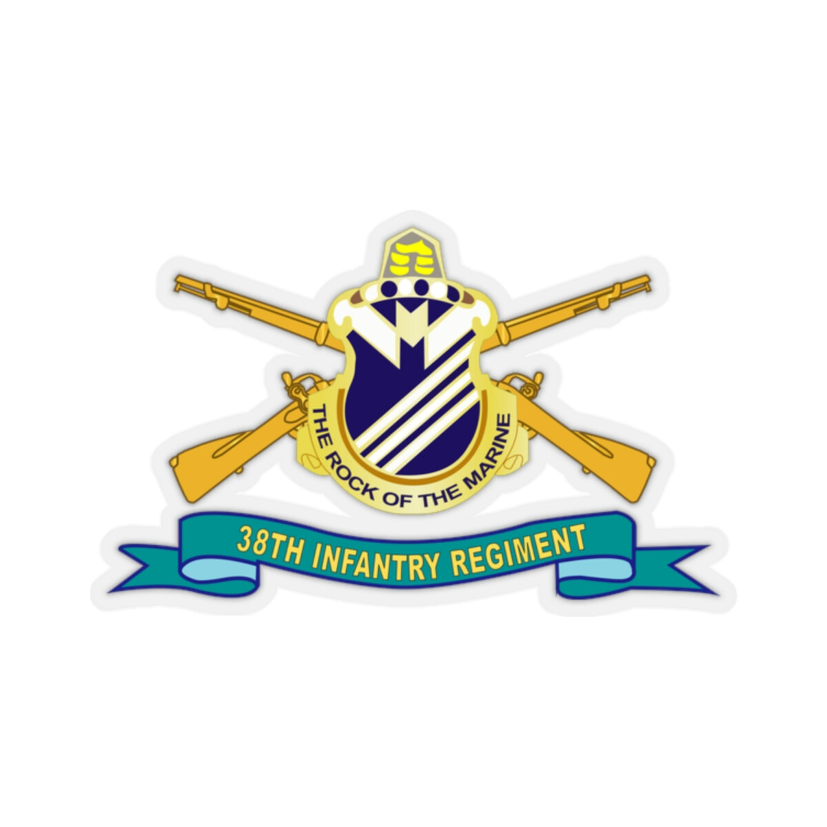 Kiss-Cut Stickers – Army – 38th Infantry Regiment w Br – Ribbon X 300