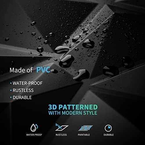 Decorative 3D Wall Panels in Diamond Design, 12″X12″ Matt Black for Home and Off