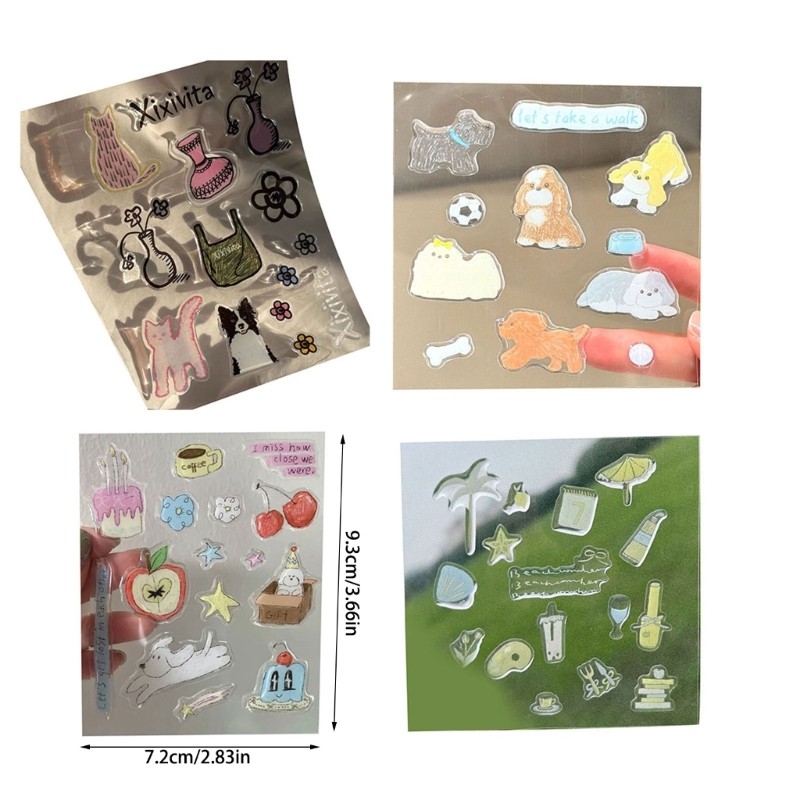 Various Cute Pattern Jelly Stickers Decals For Gift And Room Decoration No