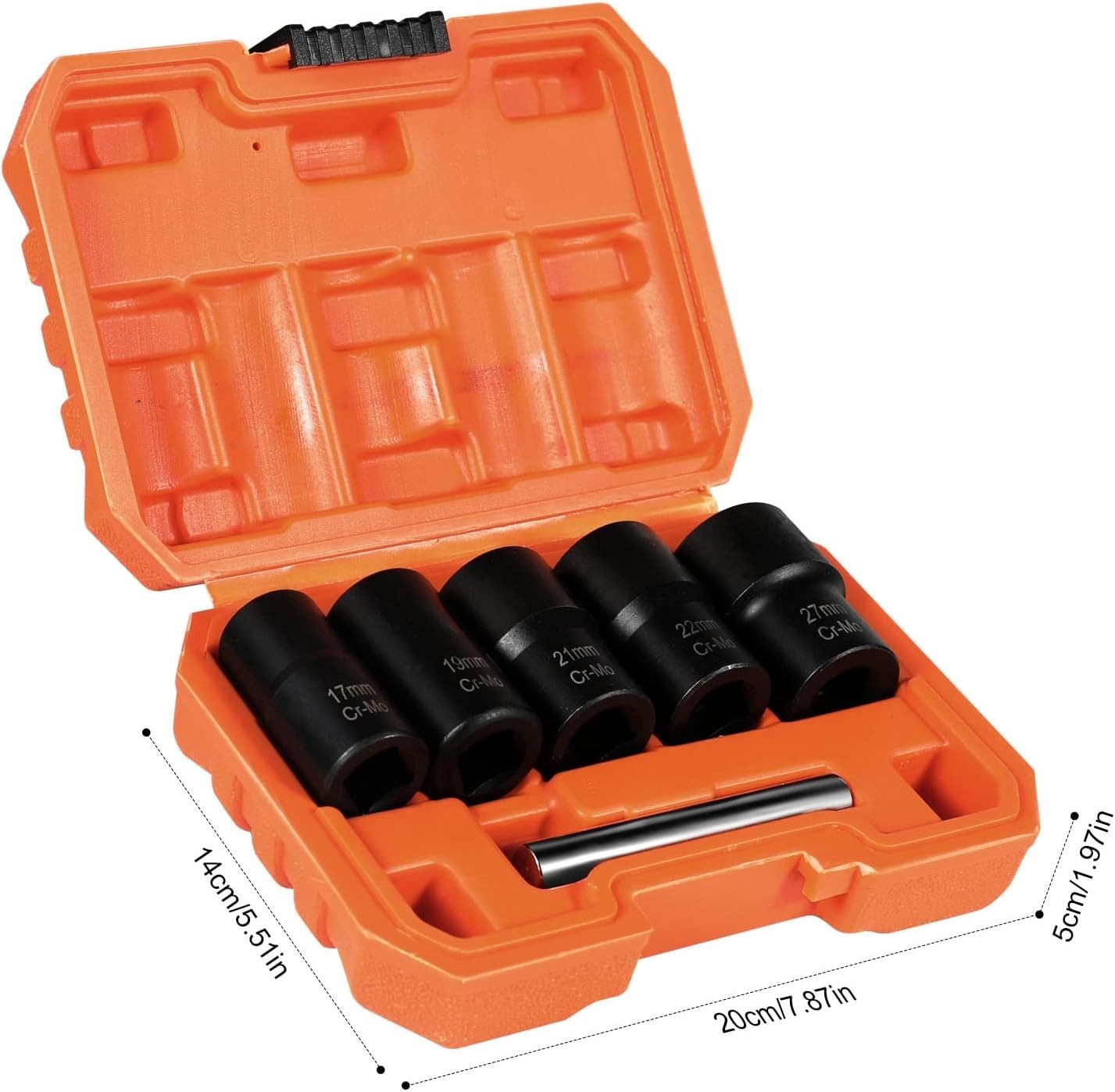 Twist Socket Set with Center Punch Bar, 6PCS 1/2″ Drive Metric Lug Nut Remove…