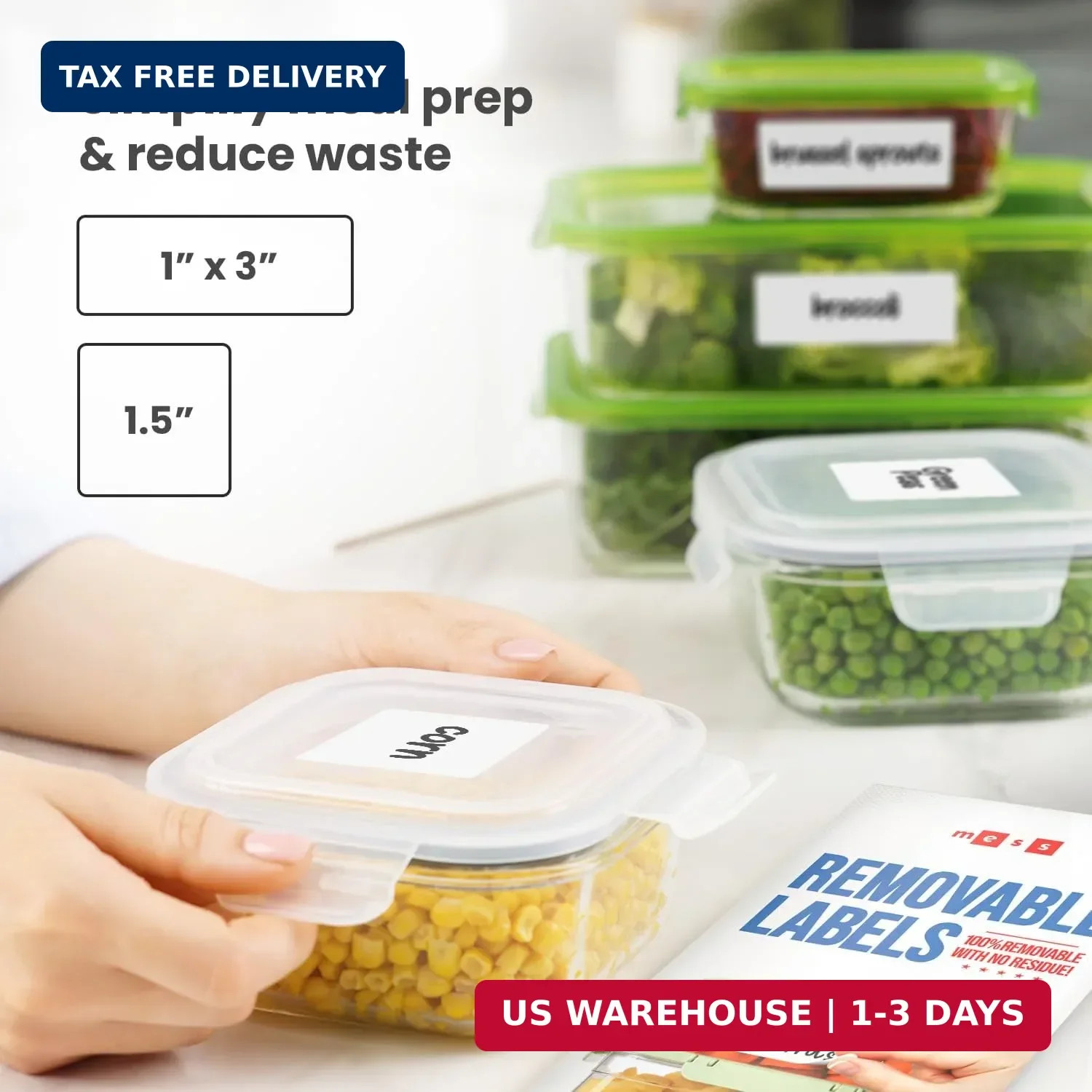 96 Pcs Dry Erase Pantry Labels Reusable Waterproof Fridge Freezer Jar Stickers