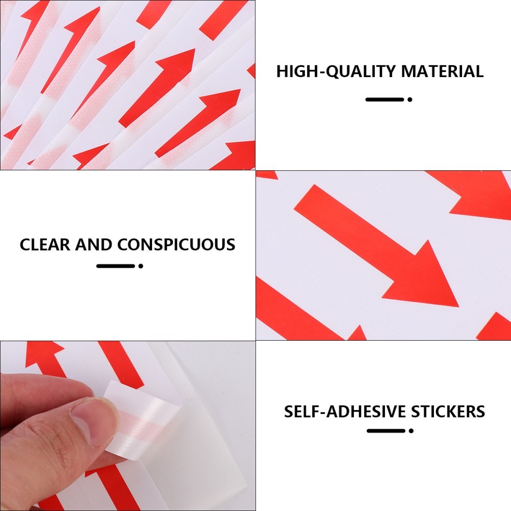 500 Pcs Red Arrow Sticker Label Copper Paper Adhesive Material