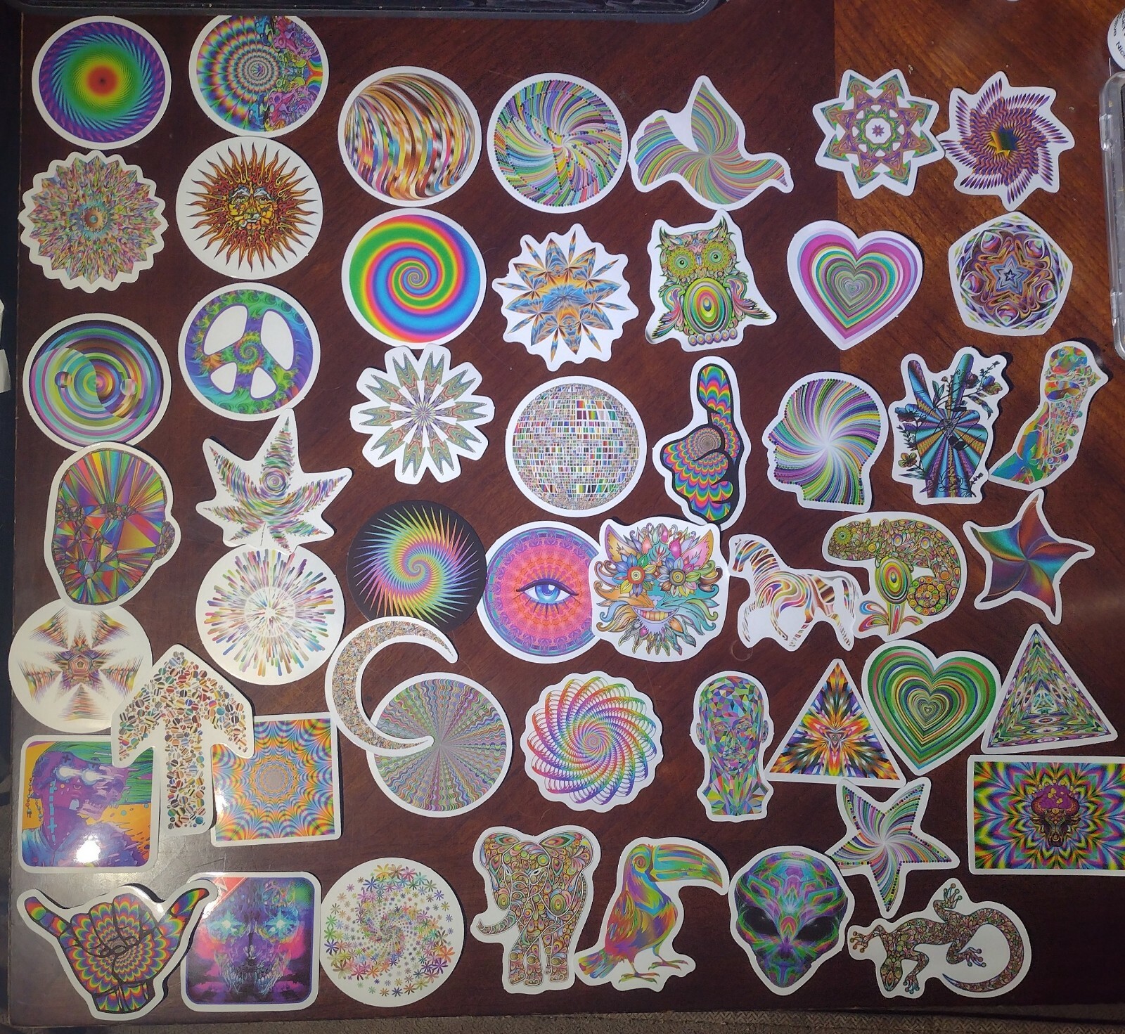 Psychedelic Geometric lot of Stickers pvc glossy sticker set 50pc 2″-3″