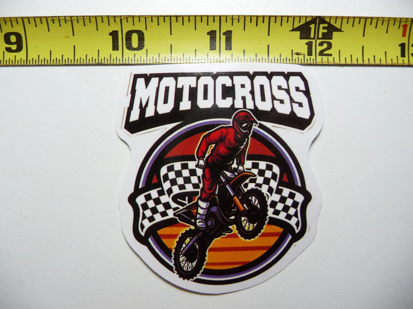MOTOCROSS CHECKERED FLAG SMALL STICKER DECAL MOTORCYCLE RIDE RIDING BIKE