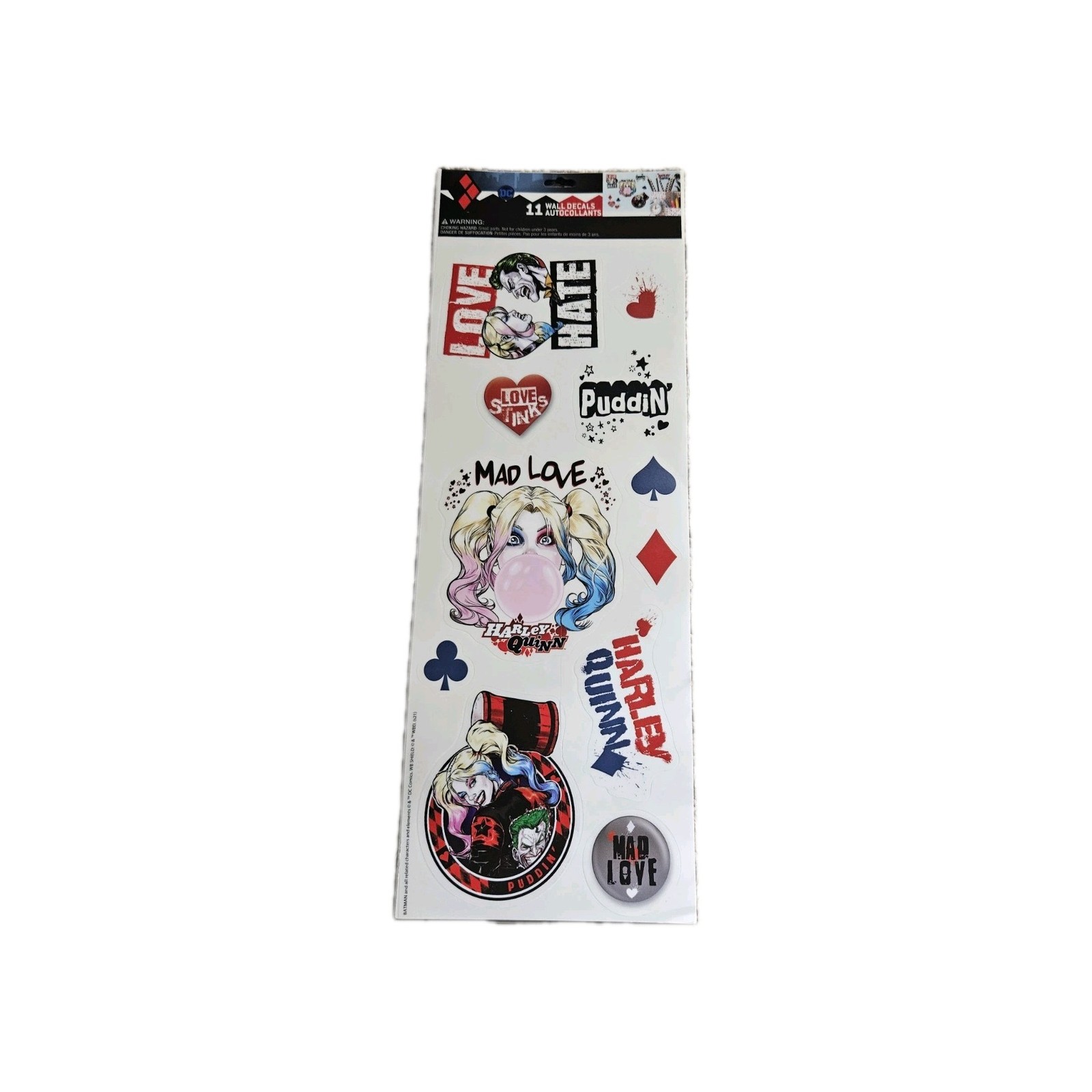 Harley Quinn DC 11 Wall Decals Removable & Repositional Stickers New