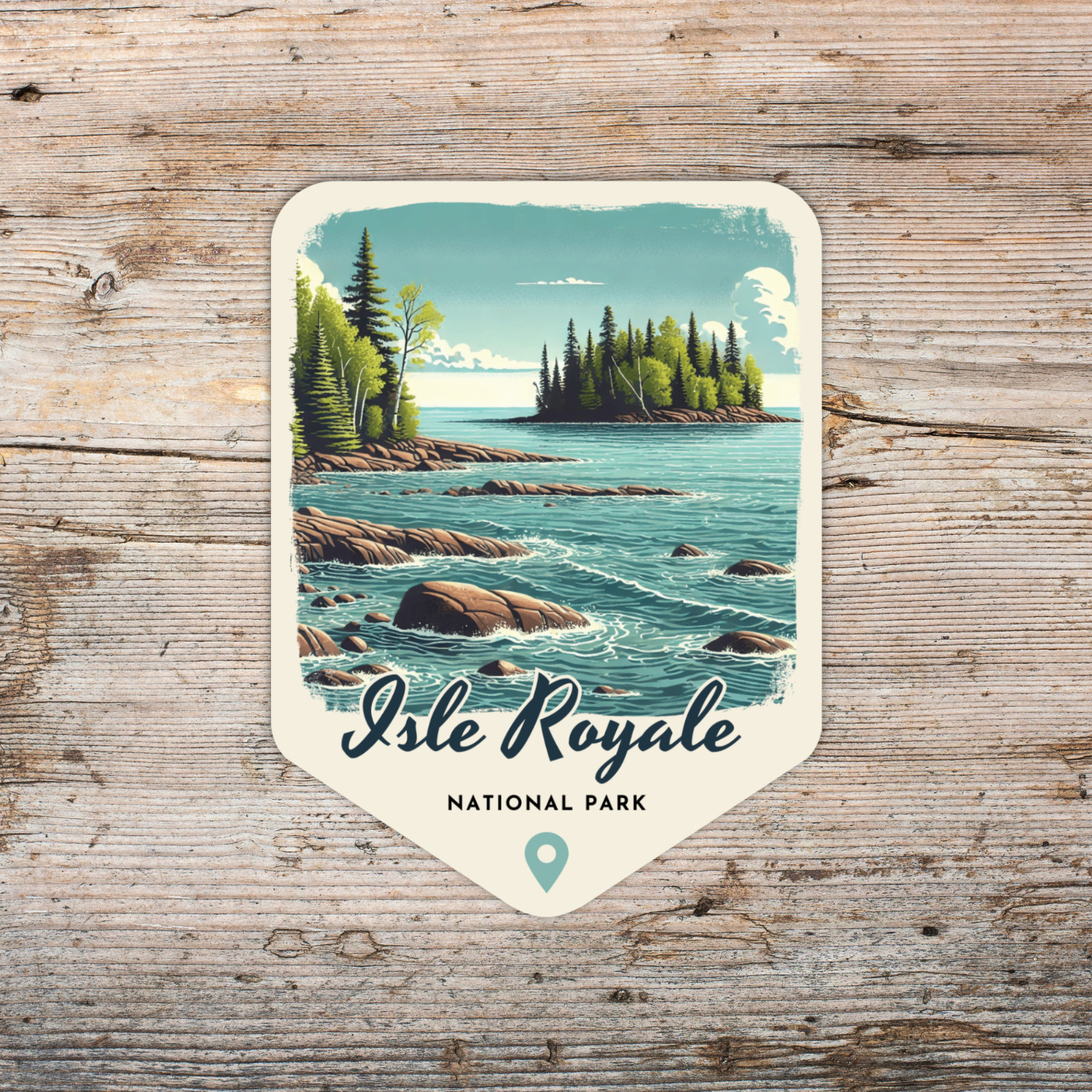 Isle Royale National Park Michigan Sticker Retro Style Waterproof Decal