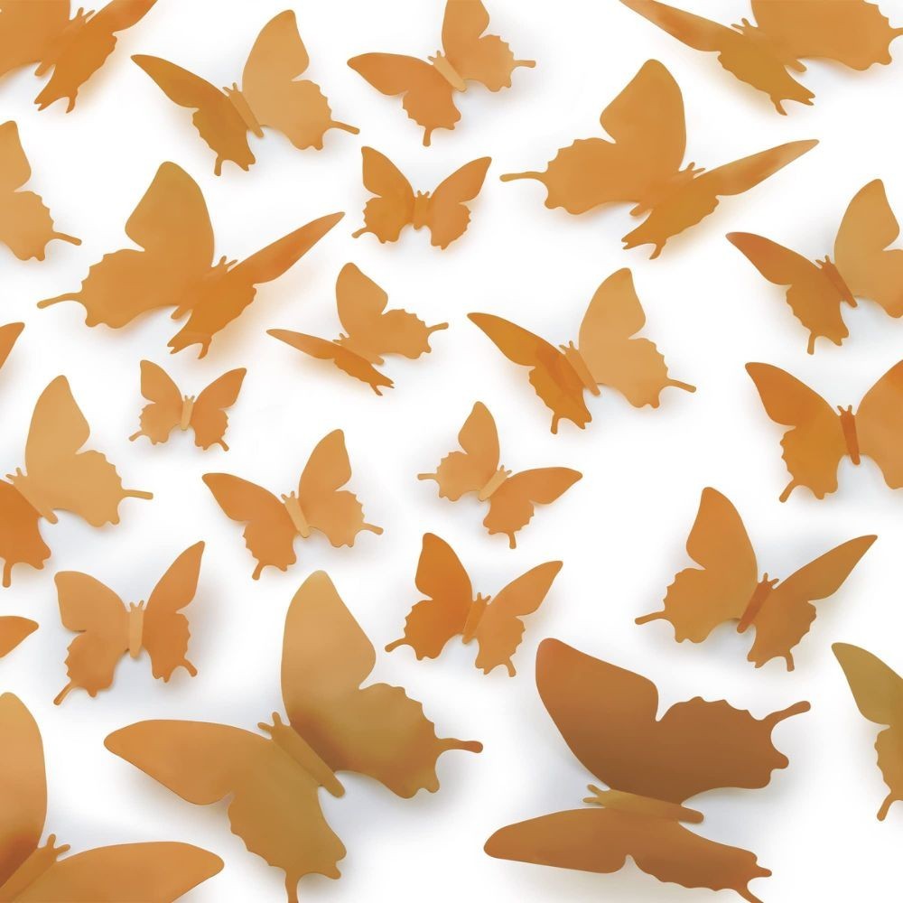 3D Butterfly Wall Decor 24/48pcs – DIY Removable Room, Party & Wedding