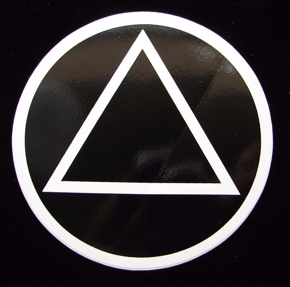 Alcoholics Anonymous AA Symbol Decal 3″ Round Window Bumper Sticker Sober Token