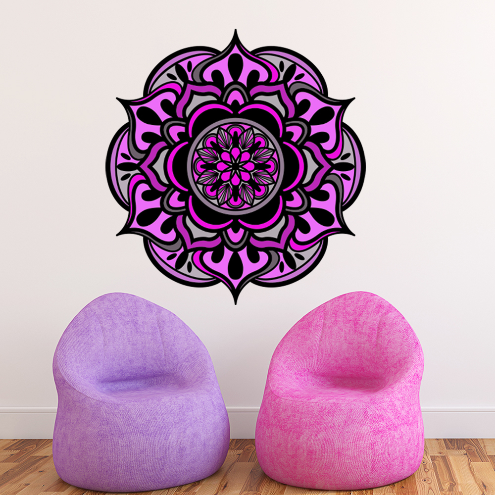 Wall Decal Mandala Decal Boho Sticker Bohemian Bedroom Decor Full Color MA398