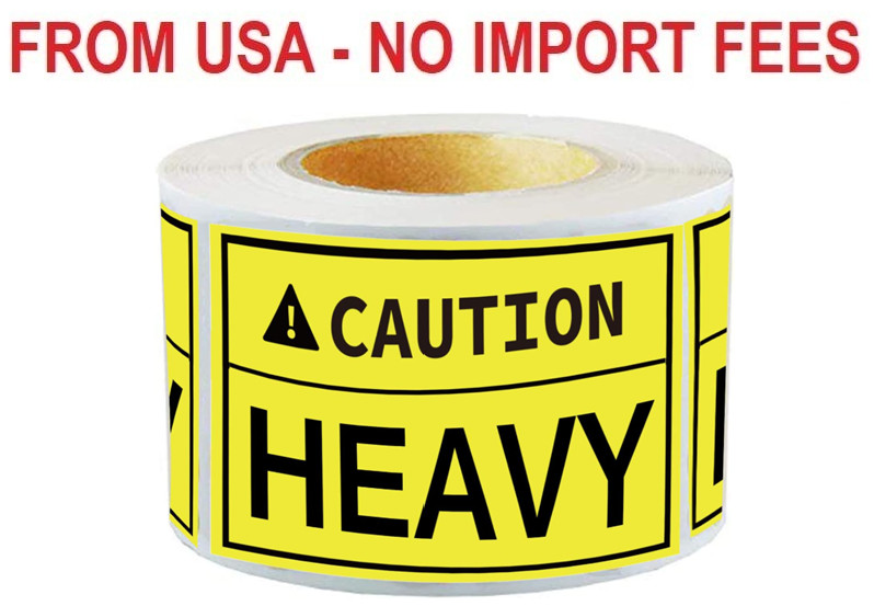 300 Pcs Caution Heavy Sticker, 2 x 3 inch Fluorescent Yellow Heavy Special Handl