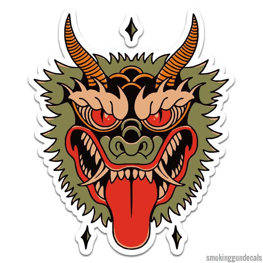 Asian Dragon, Vinyl Decal Sticker, Indoor Outdoor, 3 Sizes, #12663