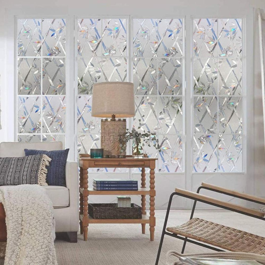 3D Static Cling Frosted Glass Door Window Film Privacy Sticker Home Bath Decor
