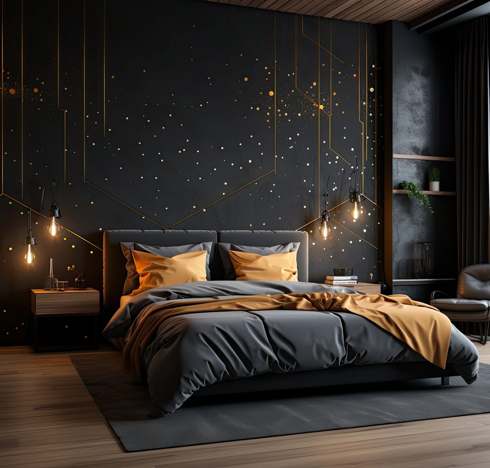Gold Thin Lines & Circle Dots Stickers – Geometric Peel and Stick Decals for