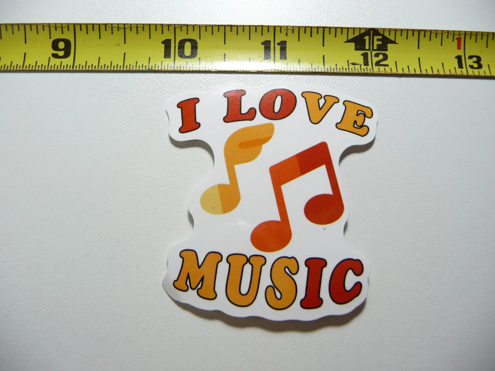 I LOVE MUSIC 2 NOTES SMALL STICKER DECAL SONGS BAND FAN APPRECIATION