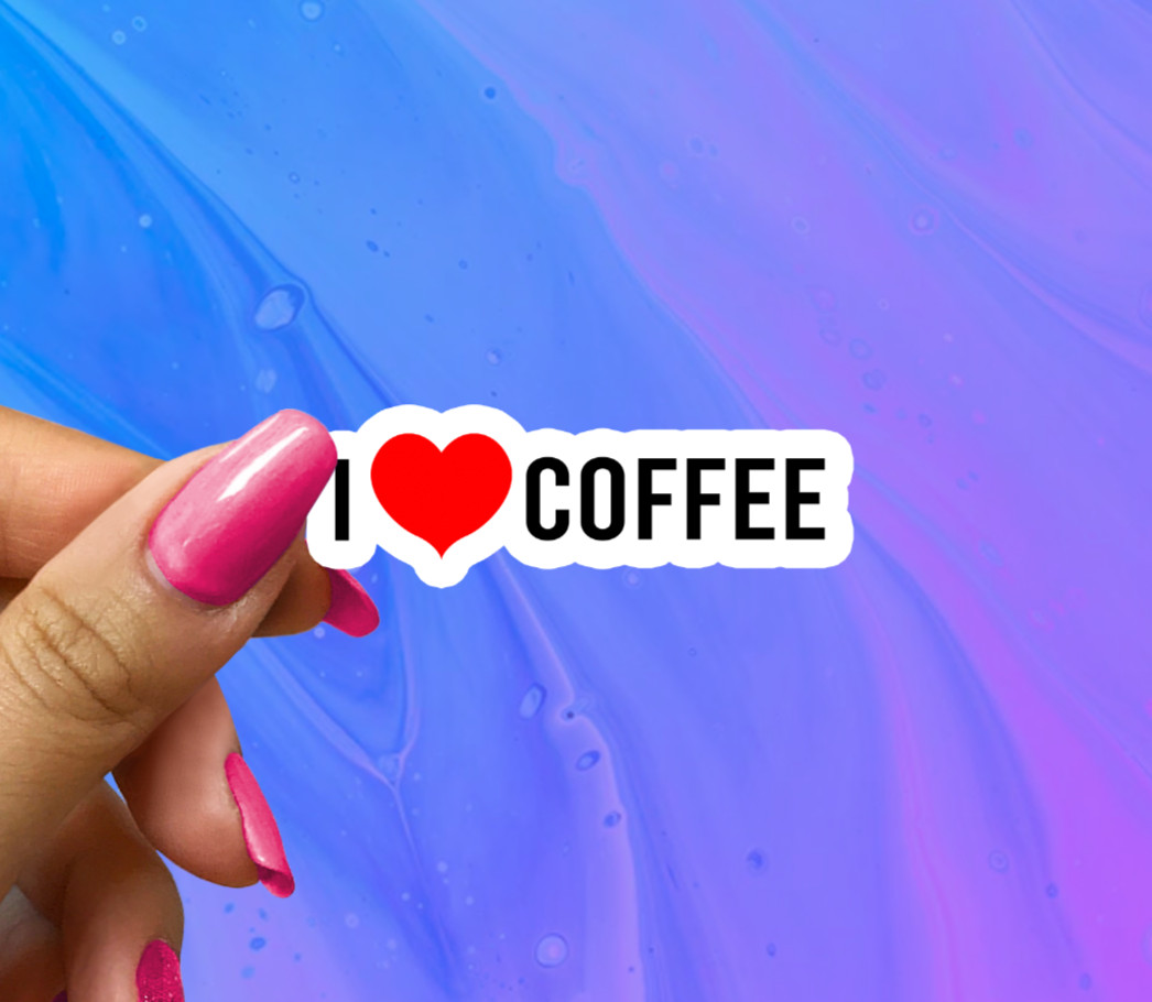 I Love Coffee Vinyl Sticker – Cute Caffeine Lover Decal