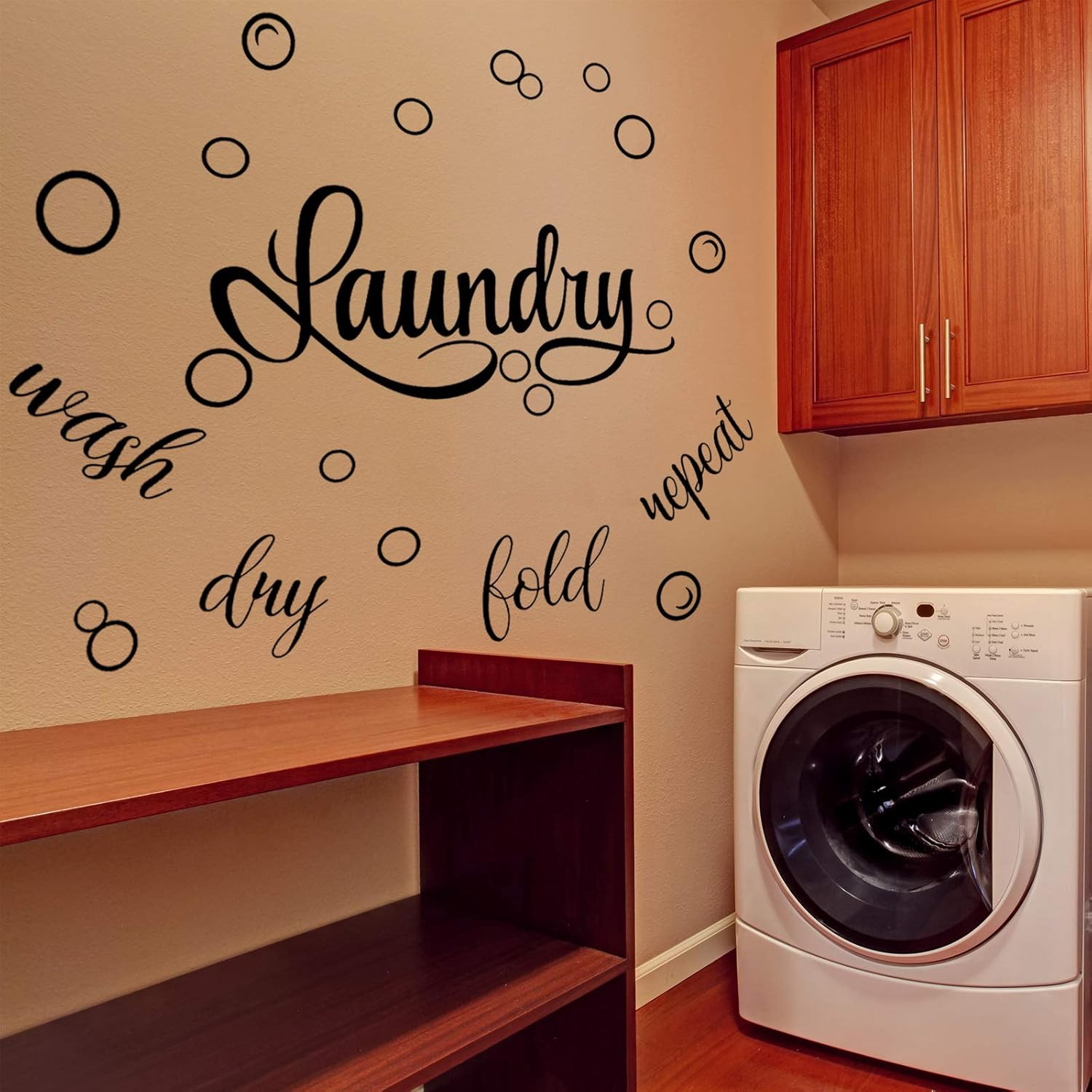 Zonon Laundry Room Decals Decor Stickers 19.7 x 30.7 Inch, Black