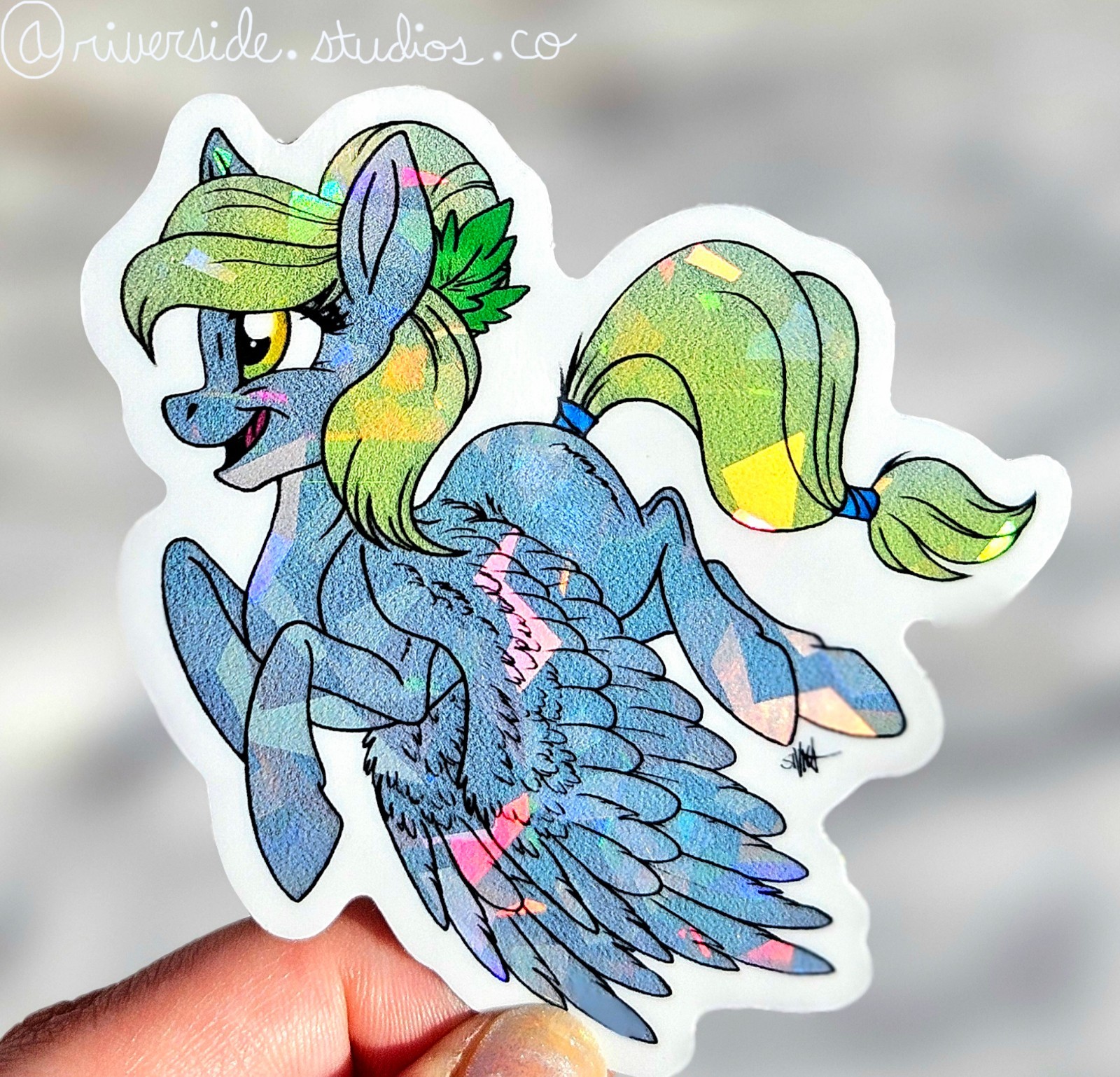 Crystal Derpy Hooves Vinyl Holo Sticker 3″ Original Art My Little Pony Muffins