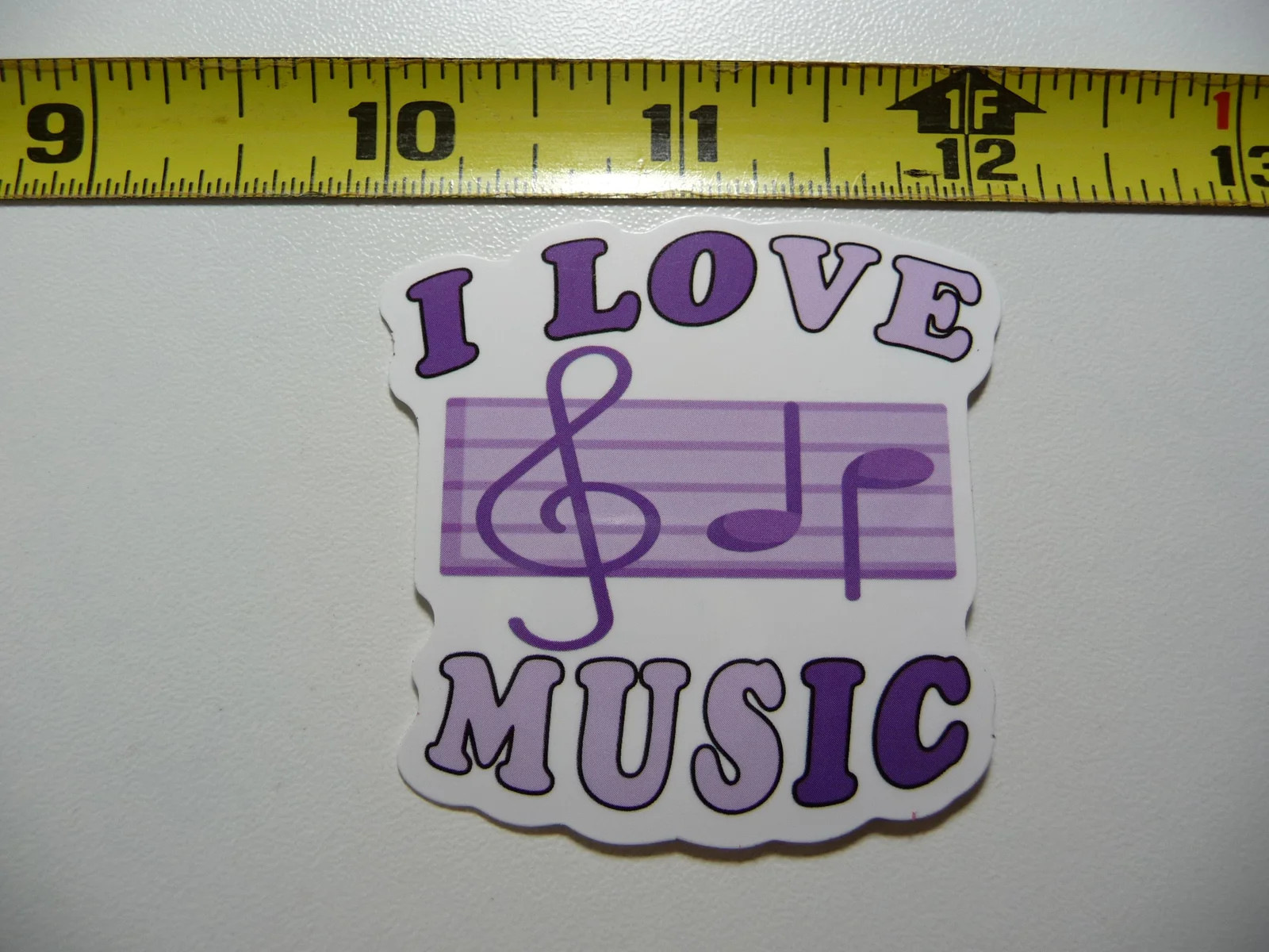 I LOVE MUSIC MUSICAL NOTES SMALL STICKER DECAL SONGS BAND FAN APPRECIATION