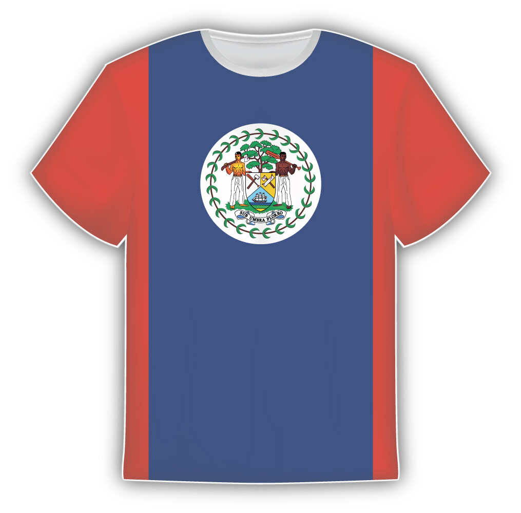 Belize Flag Sticker In The Form Of T Shirt Vinyl Sticker Decal