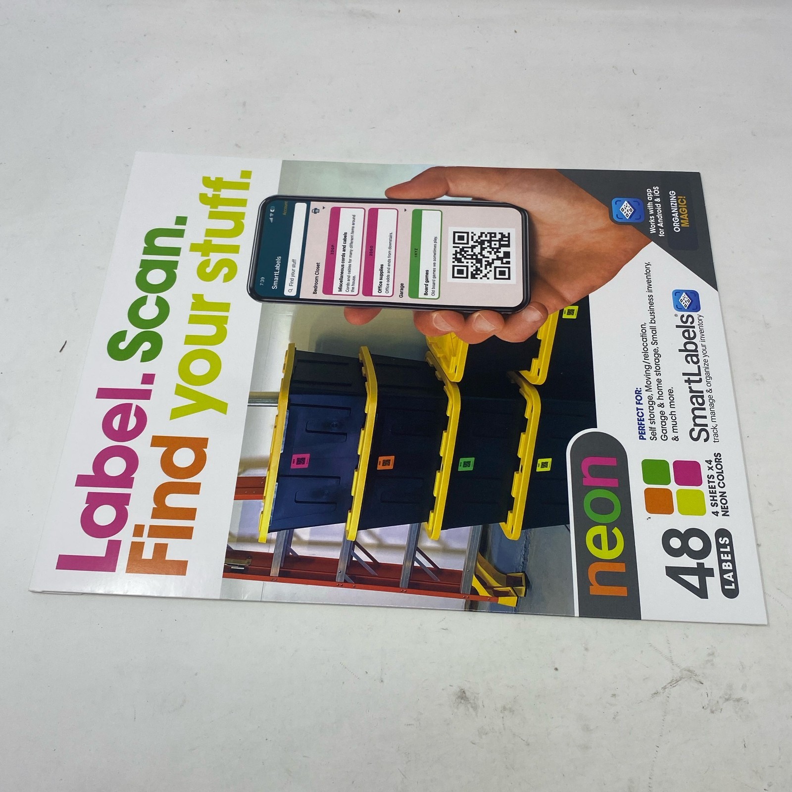 SmartLabels Neon QR Code Inventory Labels 48-Pack, 2.5 in