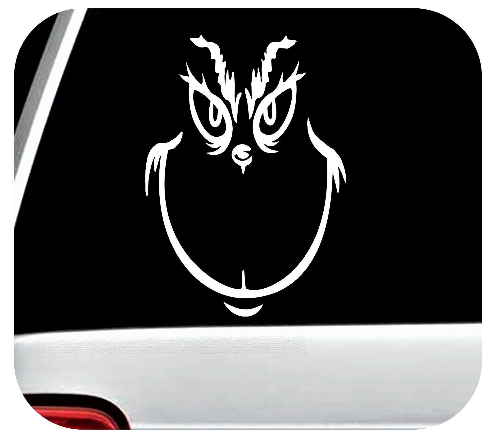 Grinch Face! Decal Sticker Choose Size & Color Die Cut Decal Calendared Vinyl