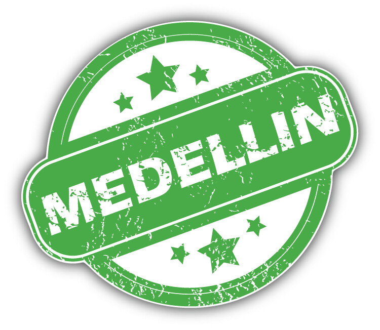 Medellin Grunge Rubber Stamp Car Bumper Sticker Decal