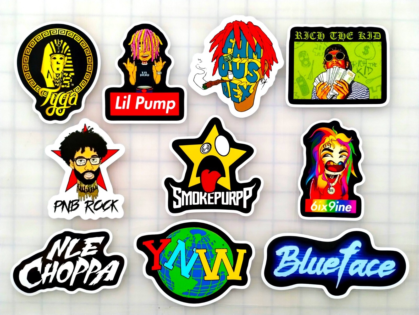 Modern Hip-Hop Vinyl Sticker Lot (10 Pack) SET 8 rap trap soundcloud music drill