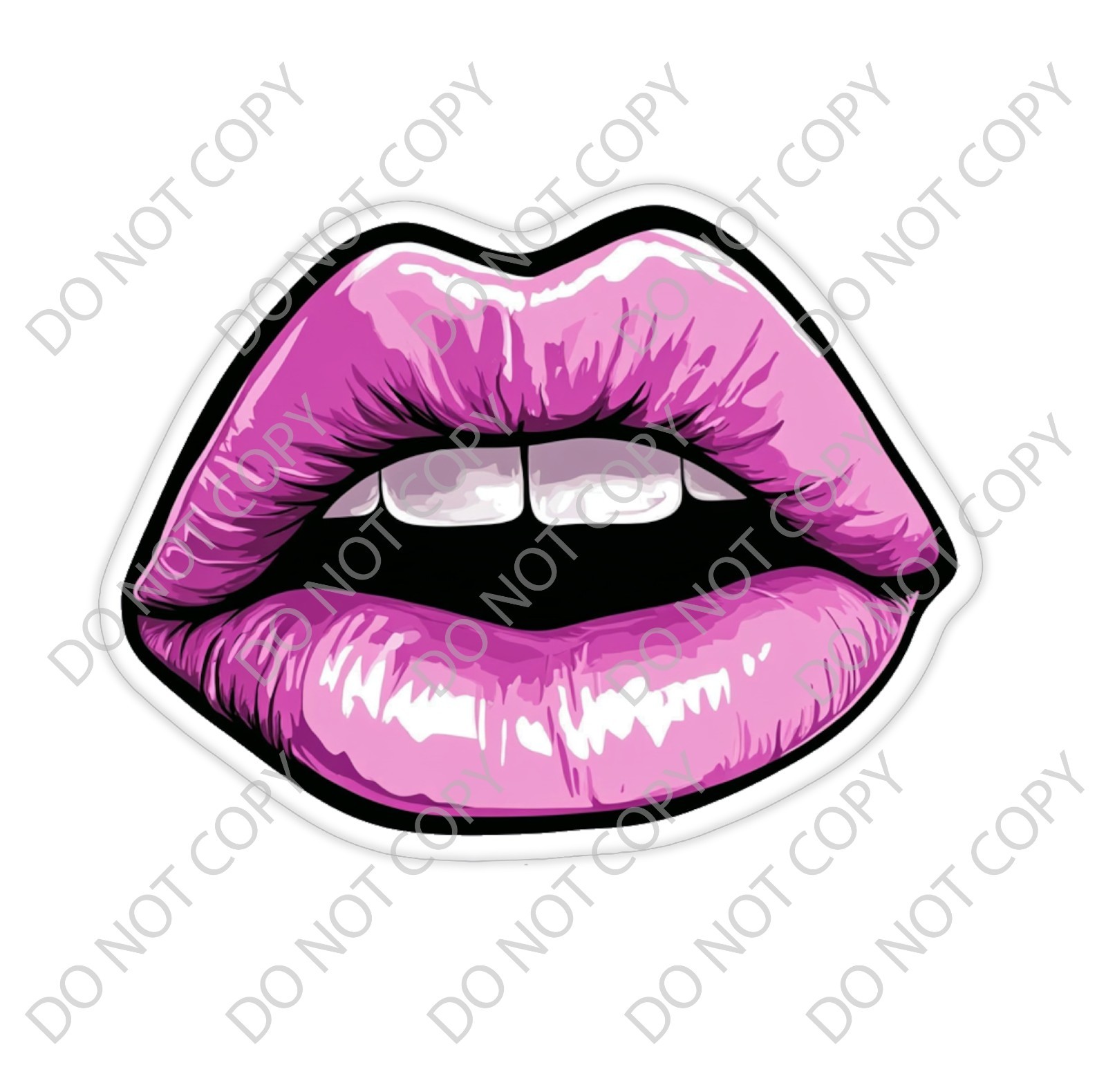 Laminated Vinyl Decal Die Cut Waterproof Sticker – Pink Lips Kiss