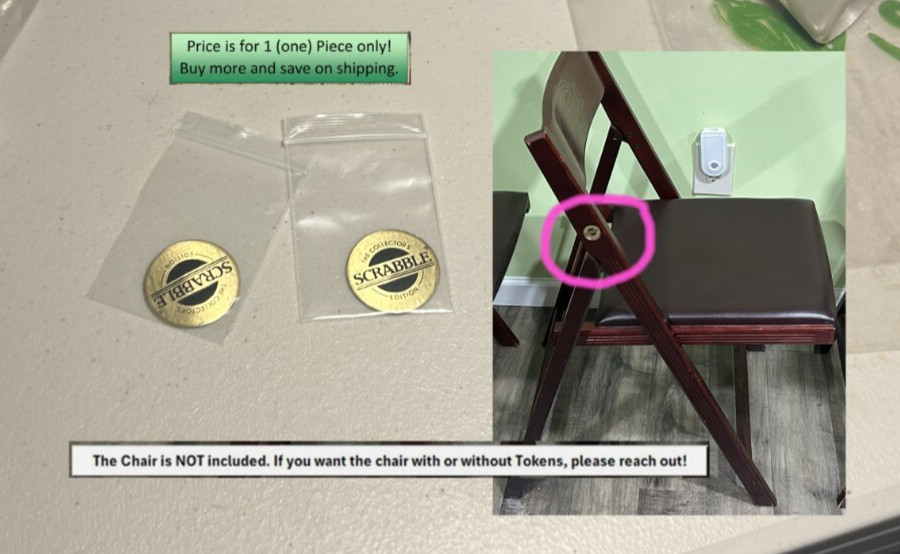 1x Rare Token / Medallion / Coin Replacement Part Franklin Mint Scrabble Chair