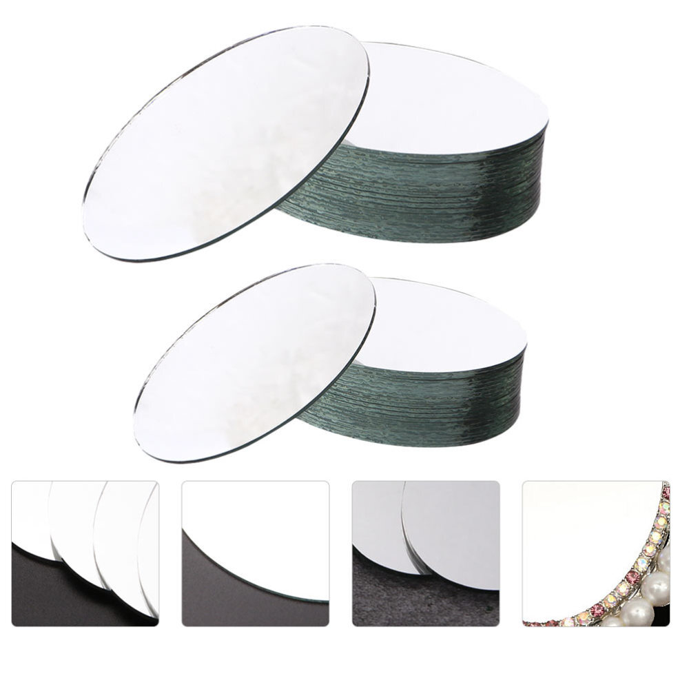 20PCS Scrapbooking Mirror Replacement Mirror Tile Oval Mirror Tiles for Girls