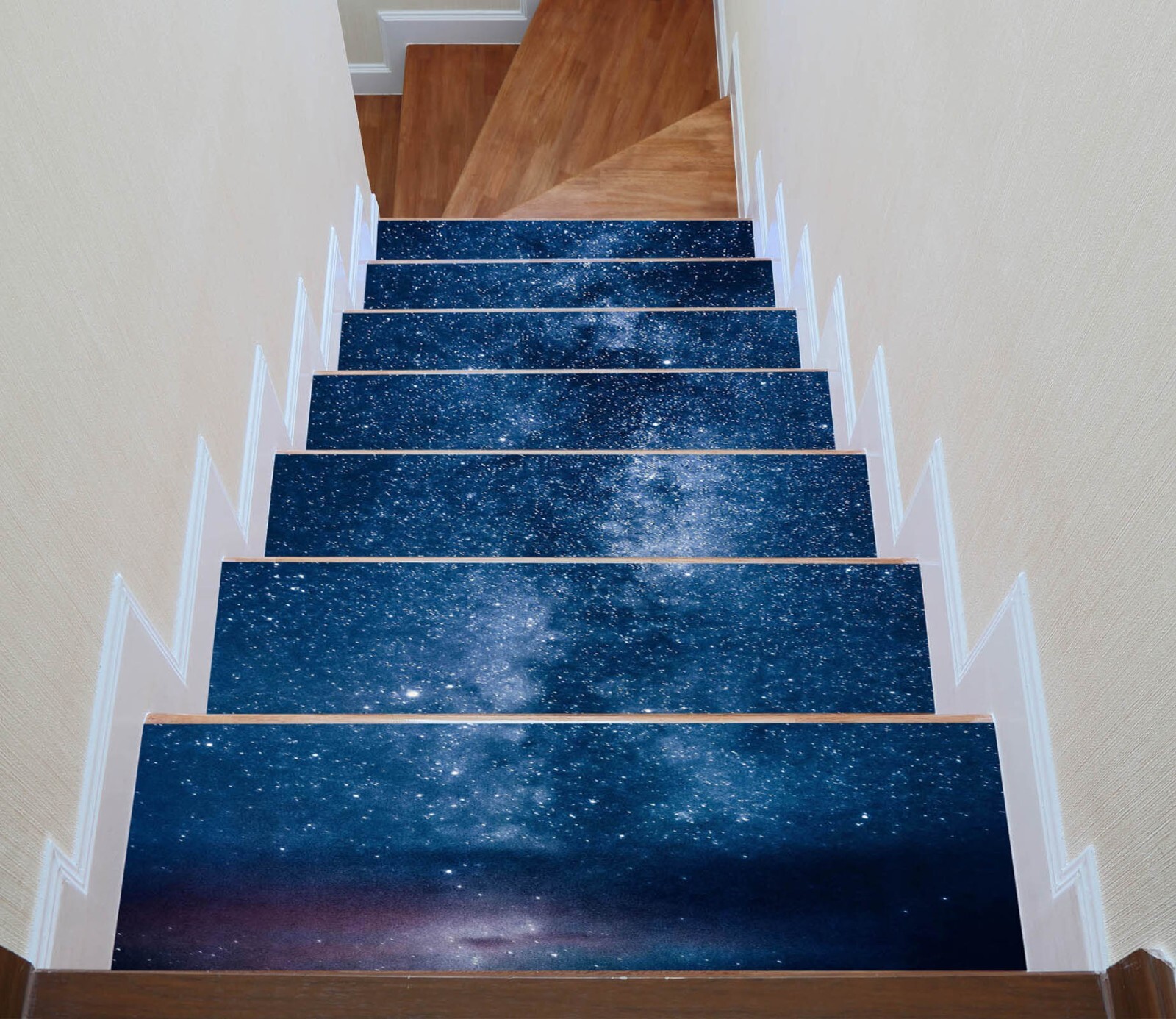 3D Blue Galaxy W163 Stairs Risers Decoration Photo Mural Vinyl Wallpaper Vera