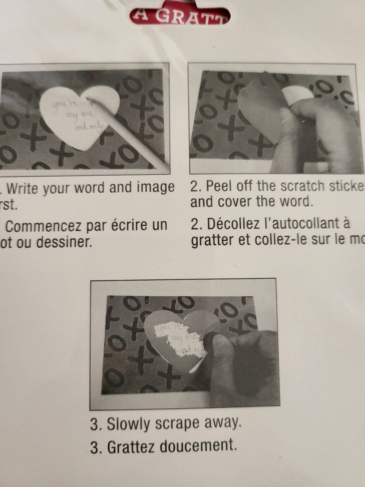 75 Scratch Off Heart Stickers Write your own Message! Red Gold Silver 1.25″ ea